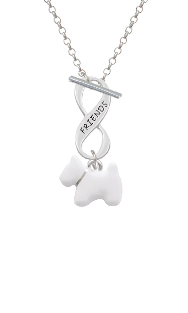 White Westie Dog Friends Infinity Toggle Necklace