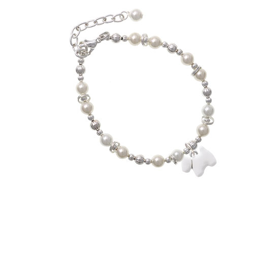 White Westie Dog Imitation Pearl Beaded Bracelet
