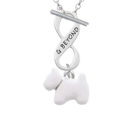 White Westie Dog Infinity and Beyond Toggle Necklace