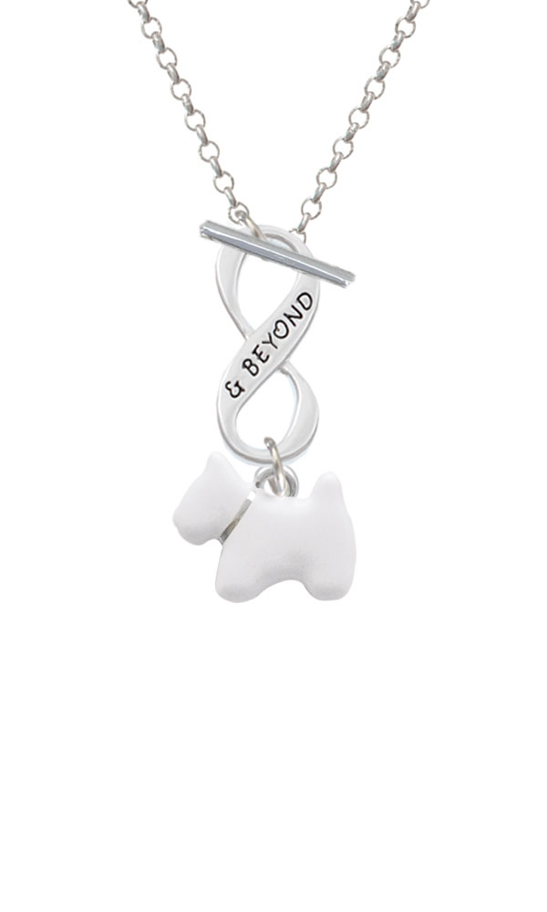 White Westie Dog Infinity and Beyond Toggle Necklace