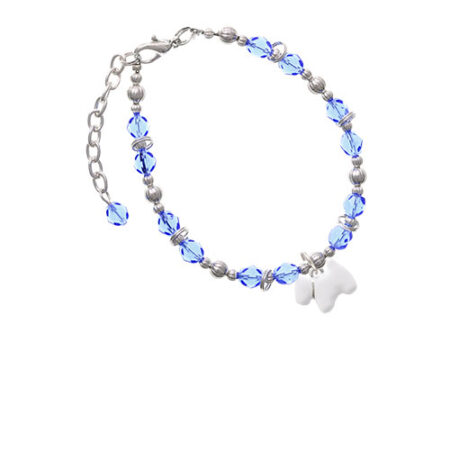 White Westie Dog Light Blue Beaded Bracelet