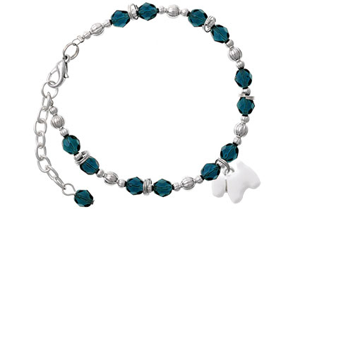White Westie Dog Navy Blue Beaded Bracelet