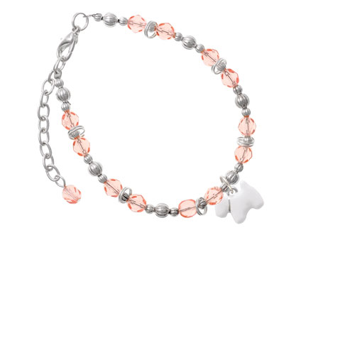 White Westie Dog Pink Beaded Bracelet
