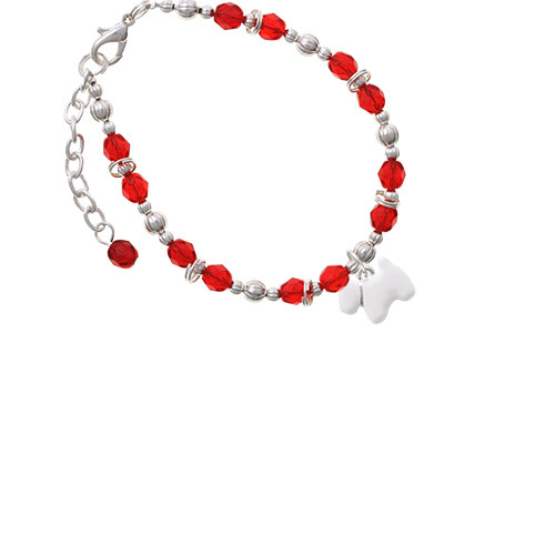 White Westie Dog Red Beaded Bracelet