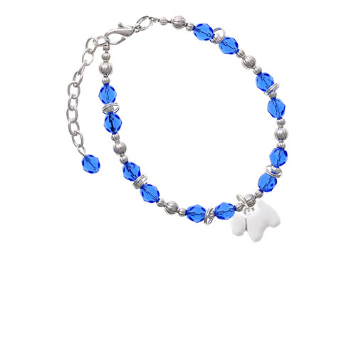 White Westie Dog Royal Blue Beaded Bracelet