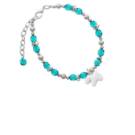 White Westie Dog Teal Beaded Bracelet