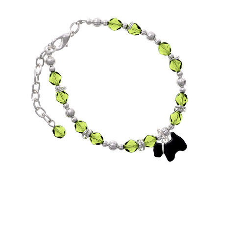 Black Scottie Dog Lime Green Beaded Bracelet