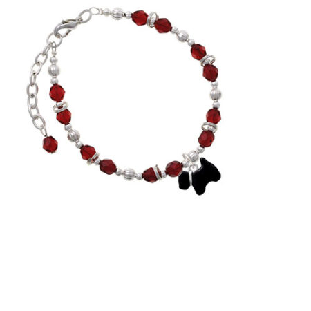 Black Scottie Dog Maroon Beaded Bracelet