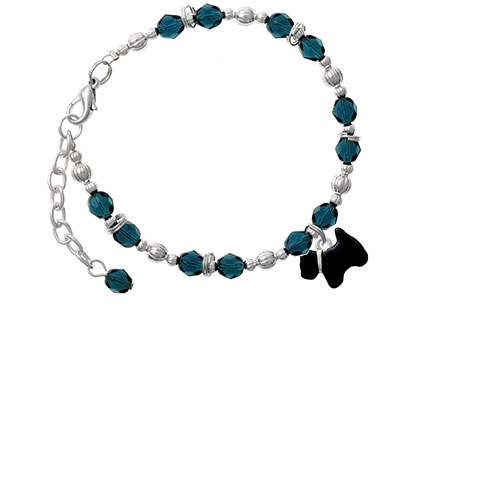 Black Scottie Dog Navy Blue Beaded Bracelet