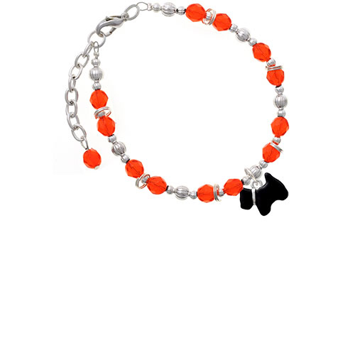 Black Scottie Dog Orange Beaded Bracelet
