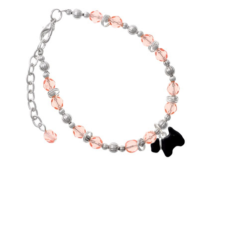 Black Scottie Dog Pink Beaded Bracelet