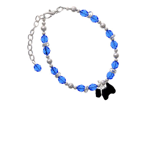 Black Scottie Dog Royal Blue Beaded Bracelet