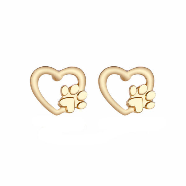Cute Silver Gold Bear Stud Earring Cat Dog Paw Claw Earrings For Women Animal