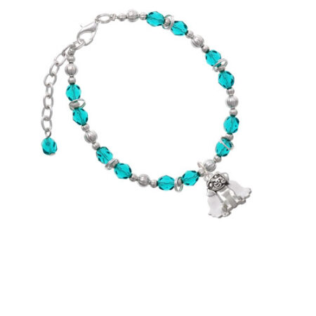 Dog Angel Teal Beaded Bracelet