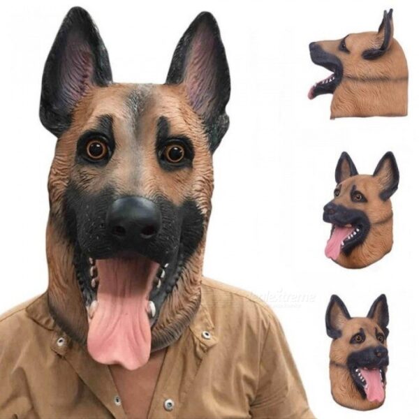 Dog Head Latex Mask Full Face Adult Mask Breathable Halloween Masquerade Fancy Dress Party Cosplay Costume Lovely Animal Mask Dog Head Mask