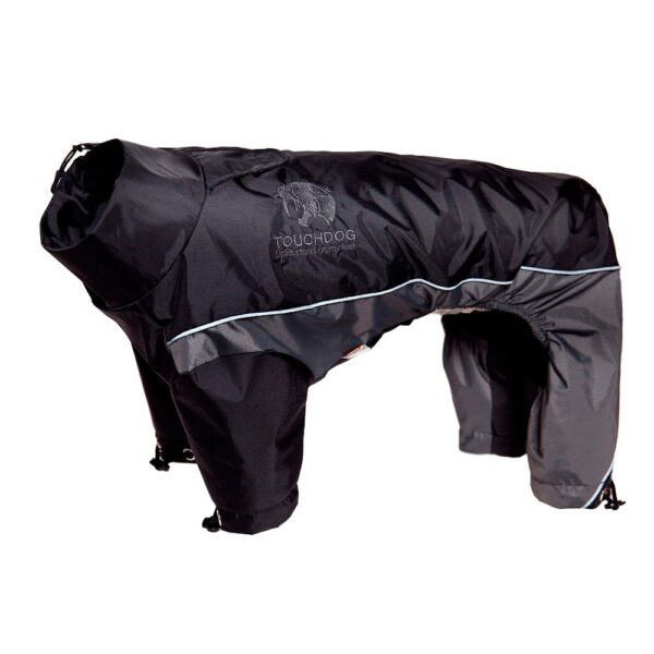 Touchdog Adjustable and 3M Reflective Dog Jacket Black - XL, Black Gray
